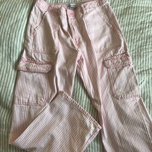 Pink Stripe Cargo Denim- zara